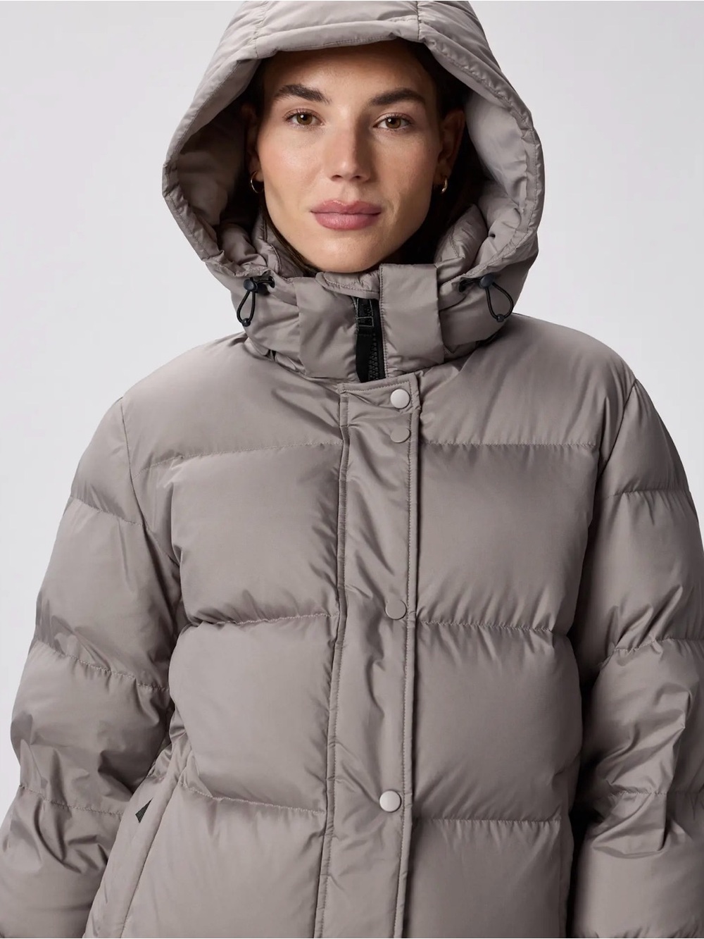 Quince Responsible Down Long Puffer Coat in Morel Grey Size Large y876 - Picture 7 of 12